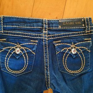 Ladies L.A. Idol Sz 5 Boot cut Dark wash jeans